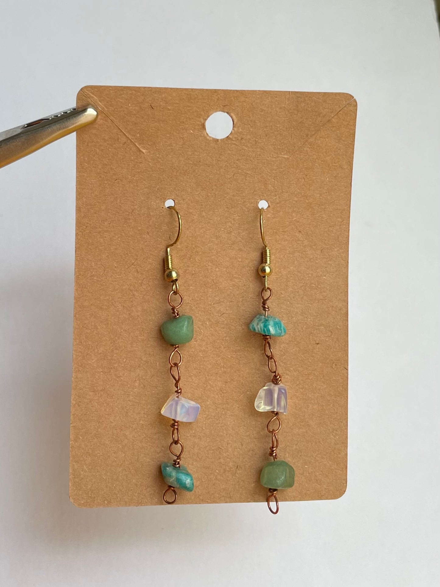 Turquoise rock dangles