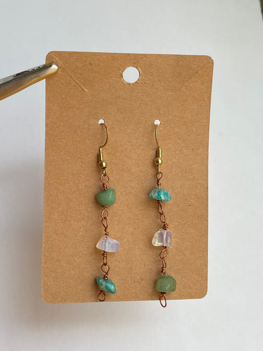 Turquoise rock dangles