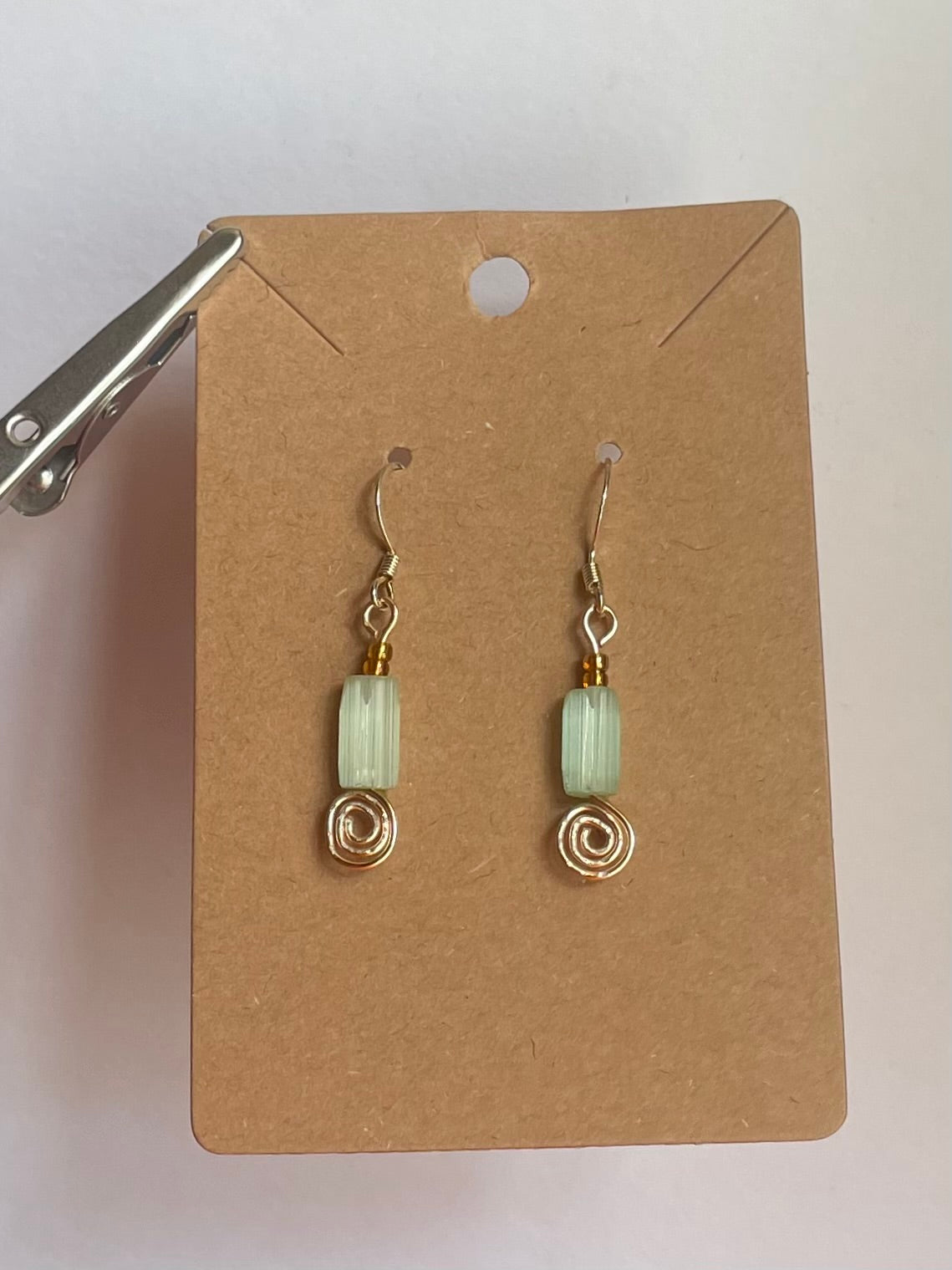 Green swirly dangles