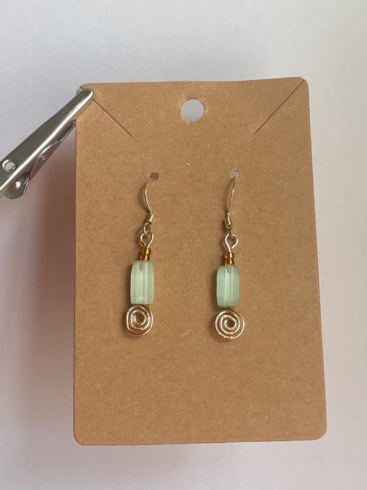 Green swirly dangles