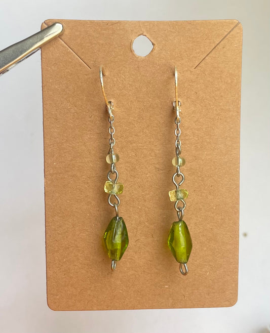 Silver/green dangles